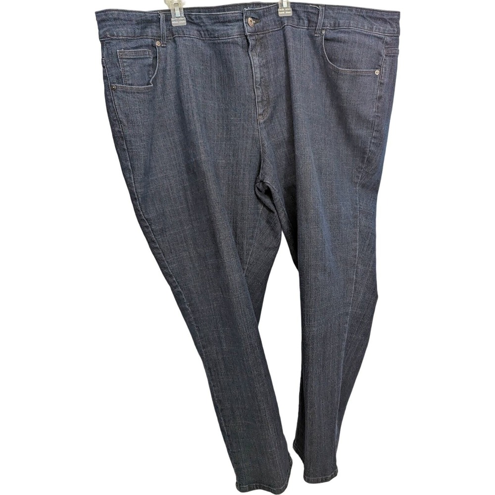 Liz Claiborne Woman Jeans Plus Size 30W 30 W Ultimate Fit Slim Straight Leg Blue